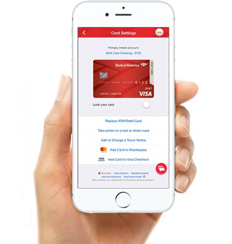 Bank of America mobile debit card